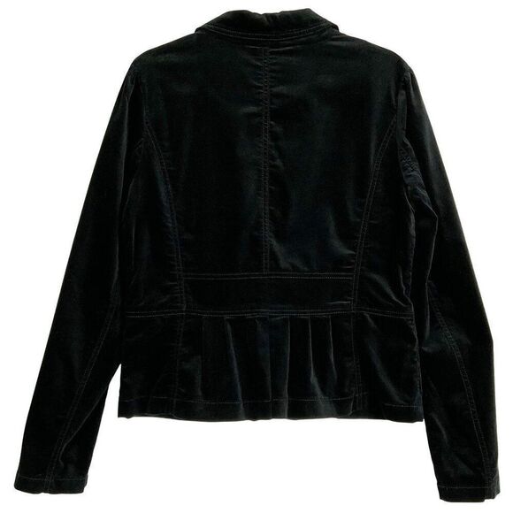 LOFT Women's Black Velvet Blazer Jacket Size 10, 98% cotton/2% spandex, Pockets - Picture 5 of 9